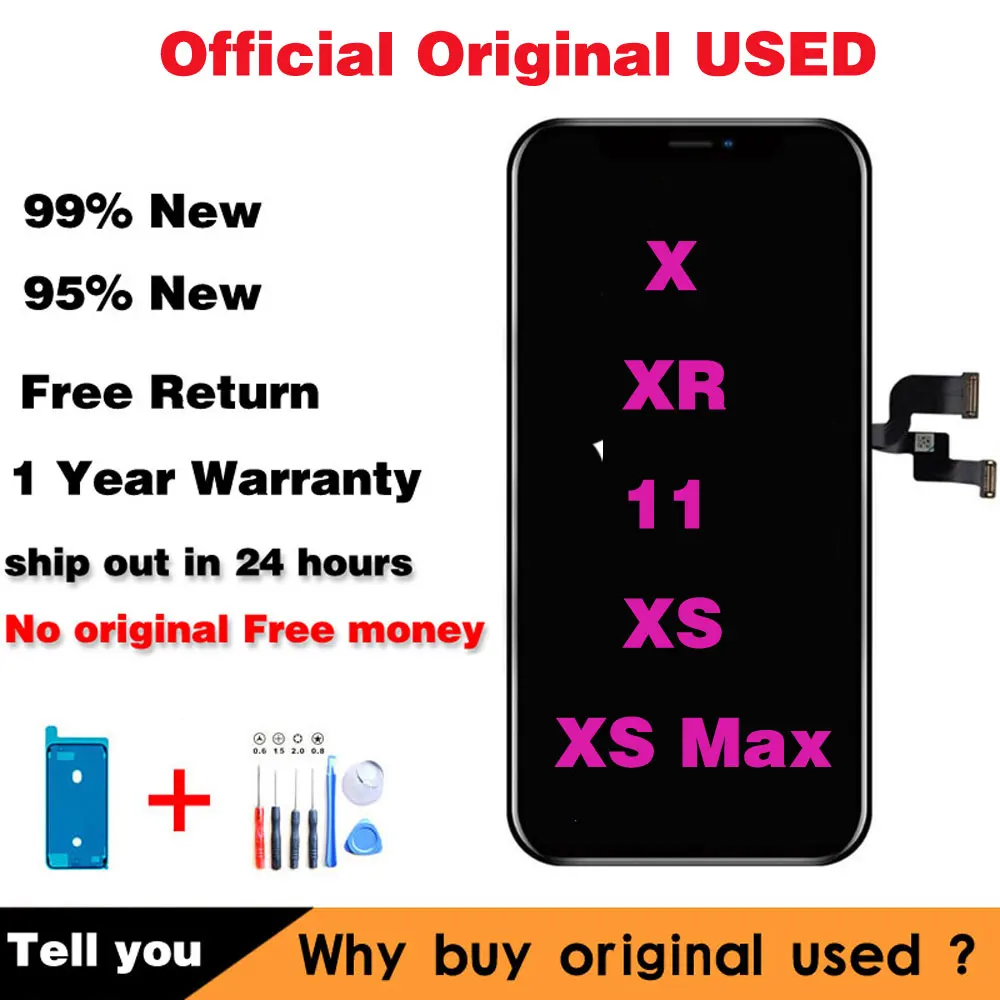 Оригинальный ЖК-дисплей б/у для iPhone 11, экран для Apple X LCD XS max 11 XR, дисплей с сенсорным дигитайзером в сборе, оригинальные запасные части
Оригинальный ЖК-дисплей б/у для iPhone 11, экран для Apple X LCD XS max 11 XR, дисплей с сенсорным дигитайзером в сборе, оригинальные запасные части