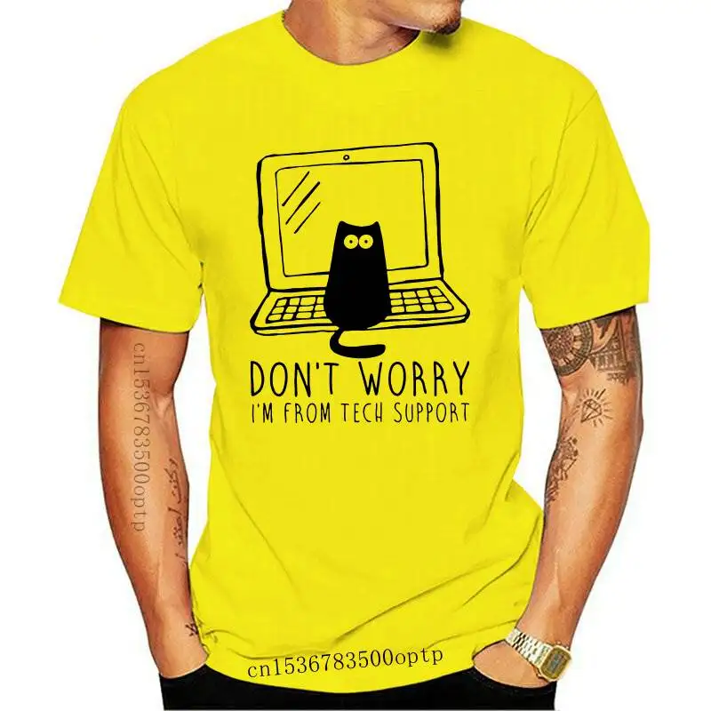 

Новые футболки I'm From Tech Support с рисунком кошки Гейка программируемое программное обеспечение инженерная хлопковая смешная футболка рубашки ...