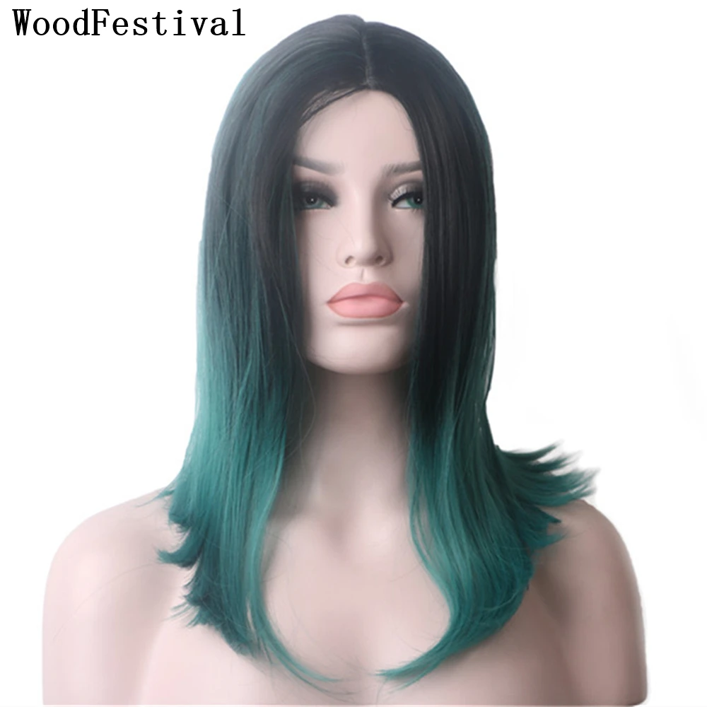 WoodFestival Straight Hair Synthetic Wig Female Bob Cosplay Wigs For Women Ombre Black Green Blue Medium Length
WoodFestival Straight Hair Synthetic Wig Female Bob Cosplay Wigs For Women Ombre Black Green Blue Medium Length