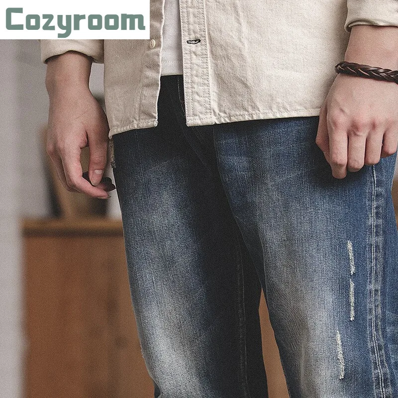 Workwear Blue Jeans Washed Eared Ripped Slim Straight Pants Fall/Winter Style Distressed Cropped Pants Men's Trendy
Workwear Blue Jeans Washed Eared Ripped Slim Straight Pants Fall/Winter Style Distressed Cropped Pants Men's Trendy