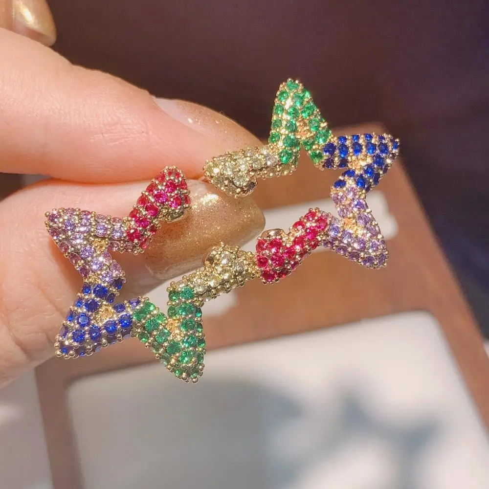 HIBRIDE Fashion Star Design Stud Earring For Women Accessories Full Cubic Zircon Earrings pendientes mujer moda E-804
HIBRIDE Fashion Star Design Stud Earring For Women Accessories Full Cubic Zircon Earrings pendientes mujer moda E-804