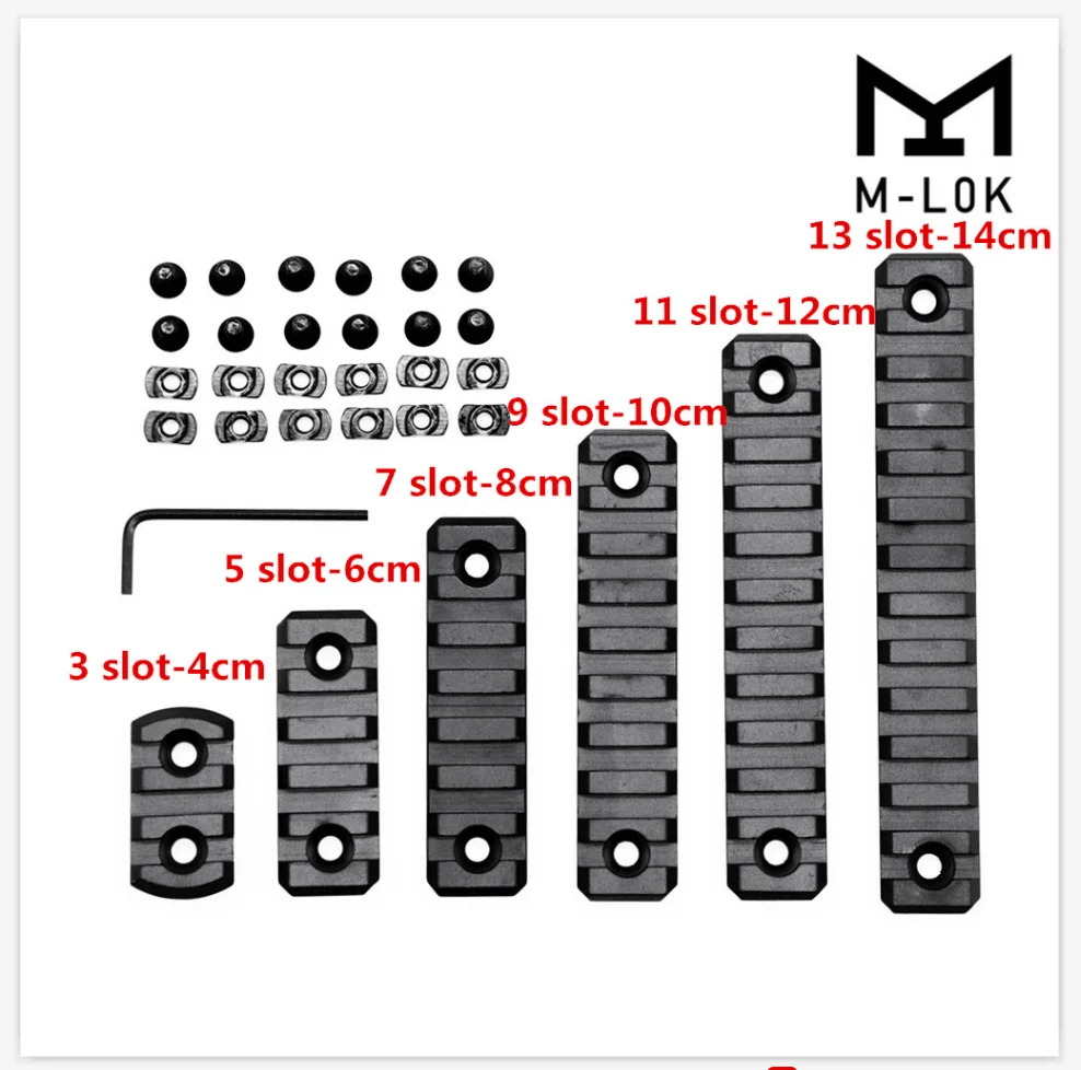 Высококачественный 3 5 7 9 11 13 слотов MLOK M-lok направляющая базовая защита секция ar15 M4