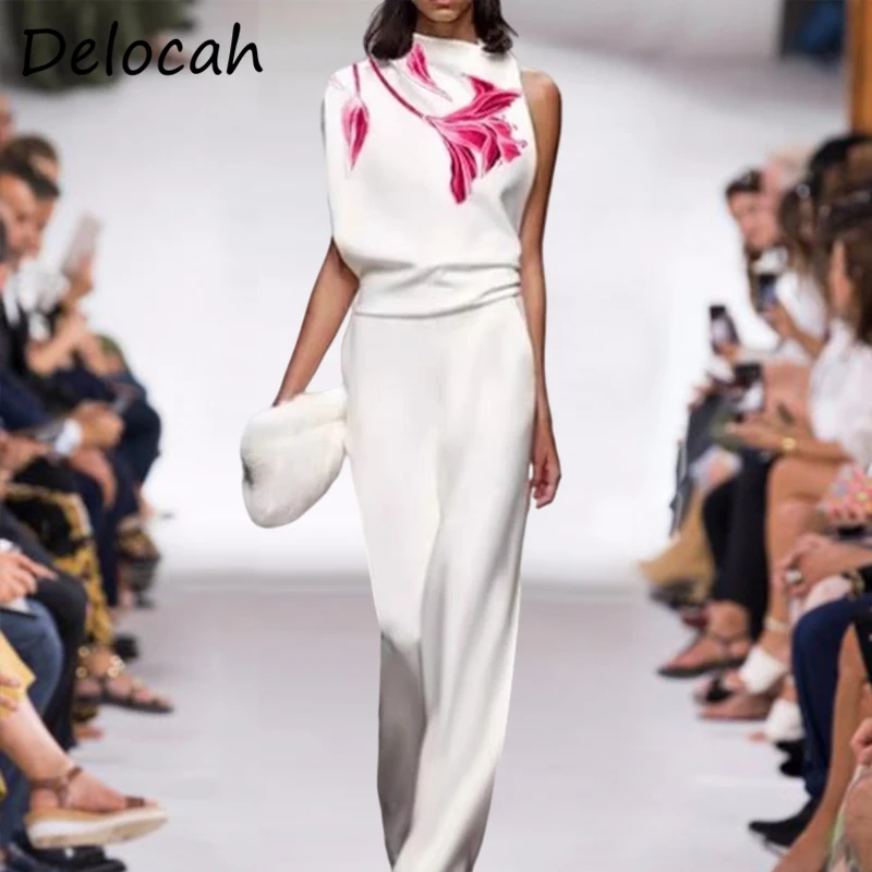 Delocah New 2021 Summer Women Fashion Runway Pants Set Floral Printed Tops + High Waist Wide Leg Long Pants 2 Two Pieces Suits
Delocah New 2021 Summer Women Fashion Runway Pants Set Floral Printed Tops + High Waist Wide Leg Long Pants 2 Two Pieces Suits