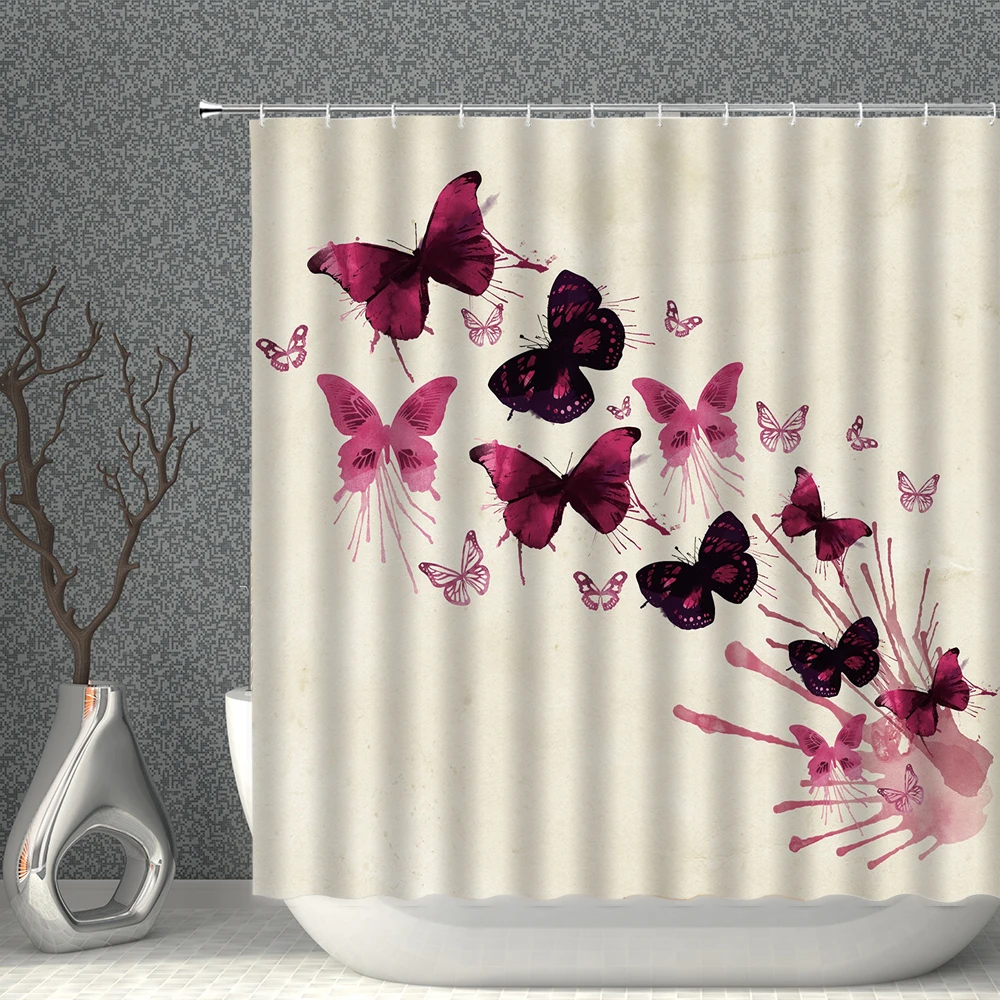Purple Butterfly Shower Curtain Multicolor Wings Animal And Plant Printing Waterproof Polyester Household Decorative With Hooks
Purple Butterfly Shower Curtain Multicolor Wings Animal And Plant Printing Waterproof Polyester Household Decorative With Hooks