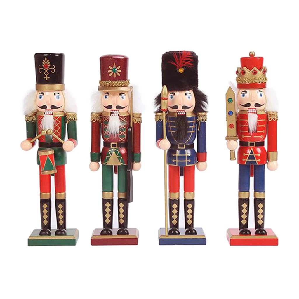 4pcs Christmas Nutcrackers Decoration 12'' Wooden Figure 4 Designs Tabletop
4pcs Christmas Nutcrackers Decoration 12'' Wooden Figure 4 Designs Tabletop