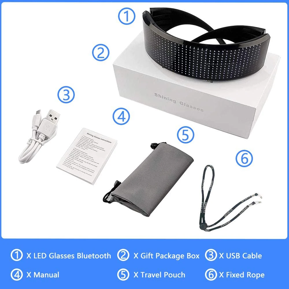 LED Glasses Bluetooth Light up Glasses Full Color LED Smart Glasses with APP Connected Control for Parties Halloween Christmas
LED Glasses Bluetooth Light up Glasses Full Color LED Smart Glasses with APP Connected Control for Parties Halloween Christmas