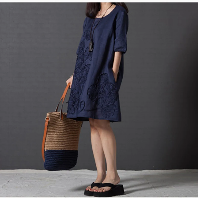 Feminino Vestido T Shirt Loose Women Cotton Embroidered Casual Dress Ladies Ladies Shirt Linen Dress Women Summer Dress
Feminino Vestido T Shirt Loose Women Cotton Embroidered Casual Dress Ladies Ladies Shirt Linen Dress Women Summer Dress