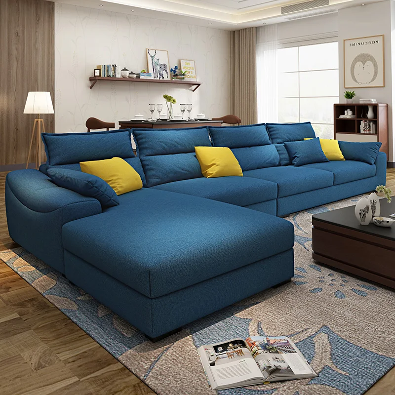 Тканевый диван в скандинавском стиле современный простой маленький для семьи
