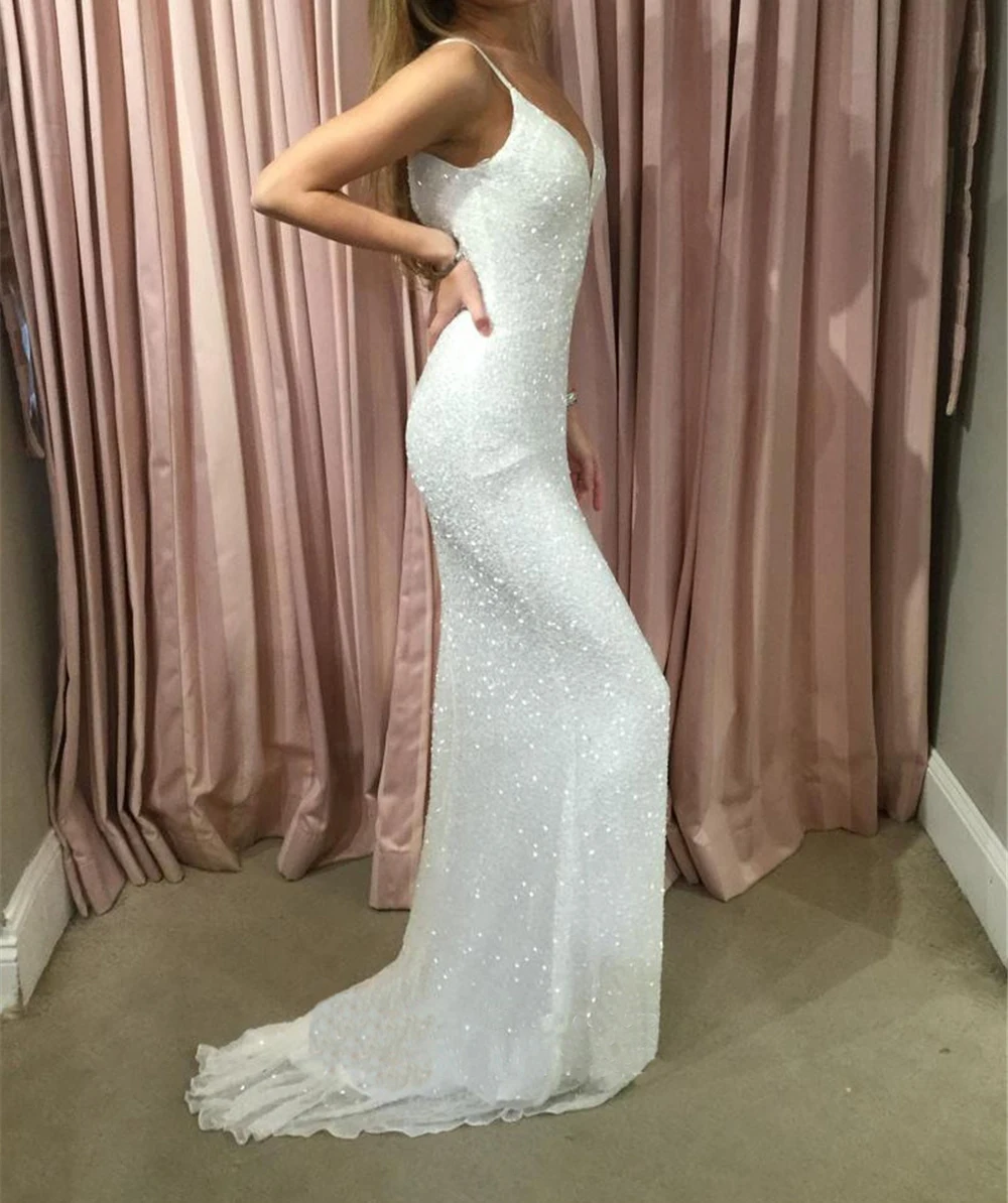 Lanvendia Women Ivory Sparkly Sequin Prom Dress Plus Size 2020 Sexy Mermaid Spaghetti Strap Evening Gowns Vestido De Festa
Lanvendia Women Ivory Sparkly Sequin Prom Dress Plus Size 2020 Sexy Mermaid Spaghetti Strap Evening Gowns Vestido De Festa