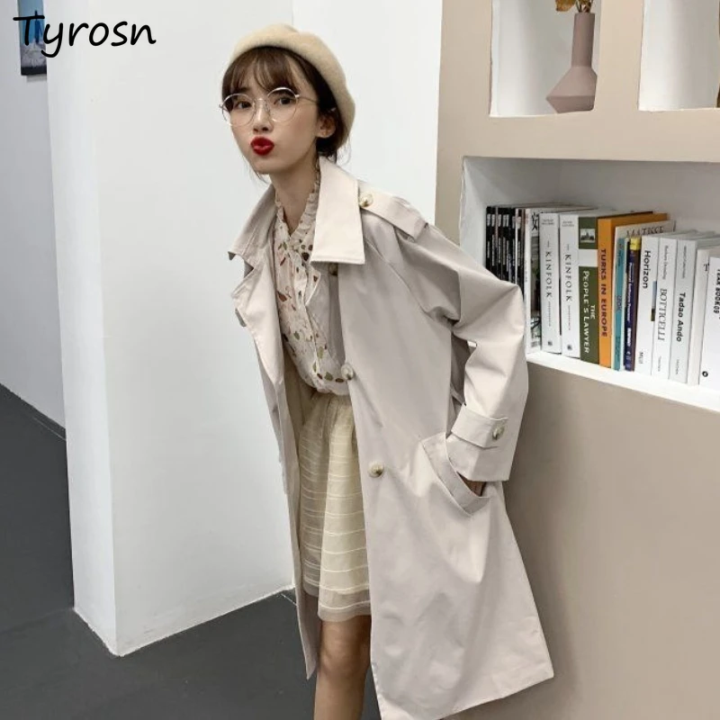 Women Trench Turn Down Collar Loose Spring Autumn Streetwear Fashion French Style Streetwear Adjustable Waist Sashes Elegant New
Women Trench Turn Down Collar Loose Spring Autumn Streetwear Fashion French Style Streetwear Adjustable Waist Sashes Elegant New