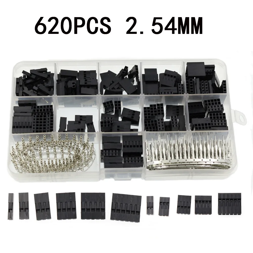 620PC 2.54MM Terminal Set Jumper Head Shell Male Female Crimping Pin Wire Cable Connector Splice Tips Adaptor Electrical Split
620PC 2.54MM Terminal Set Jumper Head Shell Male Female Crimping Pin Wire Cable Connector Splice Tips Adaptor Electrical Split