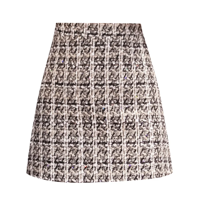 High waisted plaid skirt women's new fall / winter 2020 small fragrant fur A-line Hip Wrap Skirt 
High waisted plaid skirt women's new fall / winter 2020 small fragrant fur A-line Hip Wrap Skirt