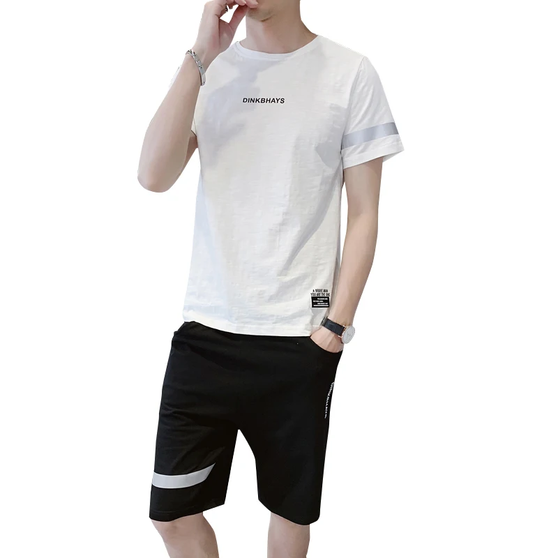 2021 spring and summer new men's fashion casual short-sleeved suit men's quick-drying T-shirt + sports shorts suit two-piece men
2021 spring and summer new men's fashion casual short-sleeved suit men's quick-drying T-shirt + sports shorts suit two-piece men