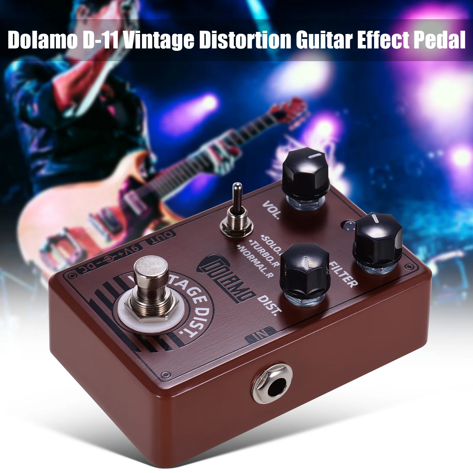 Dolamo D-11 Vintage Distortion Guitar Effect Pedal with Volume Filter and Distortion Controls True Bypass Design guitar pedal
Dolamo D-11 Vintage Distortion Guitar Effect Pedal with Volume Filter and Distortion Controls True Bypass Design guitar pedal