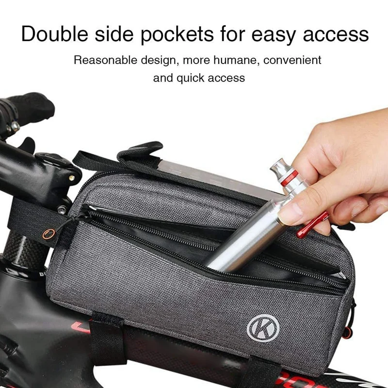 Bicycle Front Frame Bag Detachable Press Screen with Reflective Strip Waterproof Bag Handlebar Large Capacity Bag
Bicycle Front Frame Bag Detachable Press Screen with Reflective Strip Waterproof Bag Handlebar Large Capacity Bag