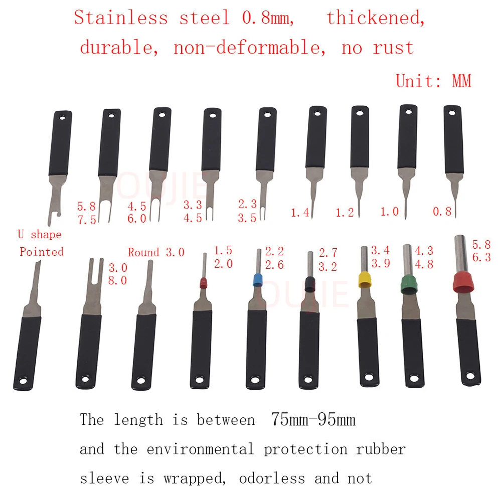 18pcs Terminal Removal Pin Needle Retractor Pick Electrical Wire Plug Puller Cloth Bag Repair Tools Car Connector Repair Tool
18pcs Terminal Removal Pin Needle Retractor Pick Electrical Wire Plug Puller Cloth Bag Repair Tools Car Connector Repair Tool