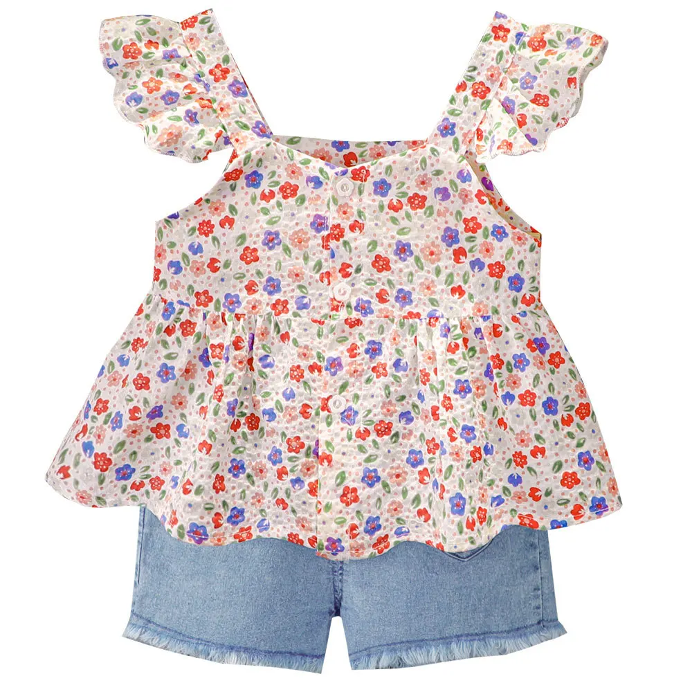 Baby Girl Summer Clothes Set Red Blue Infant Sleeveless Floral Vest+Denim Shorts Two Piece Toddler Girl Outfit Newborn Costume
Baby Girl Summer Clothes Set Red Blue Infant Sleeveless Floral Vest+Denim Shorts Two Piece Toddler Girl Outfit Newborn Costume