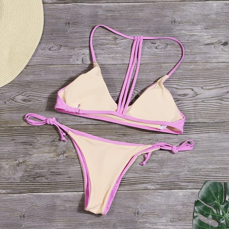 Sexy Women Micro Bikini Set Solid Low Waist Bandage Swimwear Bathing Suit High Cut Swimsuit Halter Top Beachwear Biquini
Sexy Women Micro Bikini Set Solid Low Waist Bandage Swimwear Bathing Suit High Cut Swimsuit Halter Top Beachwear Biquini