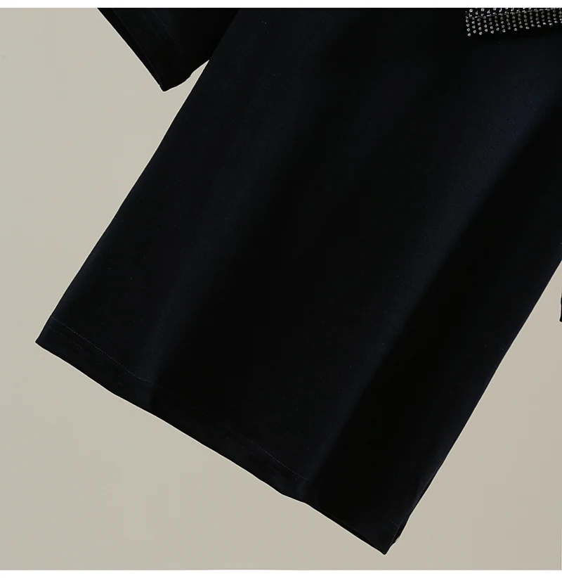 Korean Fashion Loose Slimming Women Tops Diamond Bow Solid Casual Stretch T-shirt Simple 2021 Temperament Short Sleeve Tshirt
Korean Fashion Loose Slimming Women Tops Diamond Bow Solid Casual Stretch T-shirt Simple 2021 Temperament Short Sleeve Tshirt