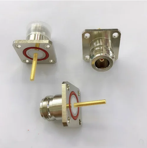 N Женский 4 отверстия Панельное крепление RF Соединитель с фланцем 25x25 Женская