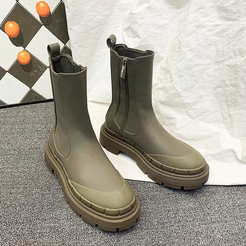 2021 NEW Brand Design Mixed Colors Vintage Chunky Platform Chelsea Boots Women Round Toe Slip on Mid-Calf Motorcycle Boots
2021 NEW Brand Design Mixed Colors Vintage Chunky Platform Chelsea Boots Women Round Toe Slip on Mid-Calf Motorcycle Boots
