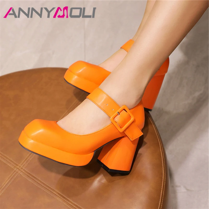 ANNYMOLI Spring Mary Janes Shoes Women PU Leather Platform Chunky Heels Pumps Buckle Strap Super High Heel Ladies Sexy Footwear
ANNYMOLI Spring Mary Janes Shoes Women PU Leather Platform Chunky Heels Pumps Buckle Strap Super High Heel Ladies Sexy Footwear