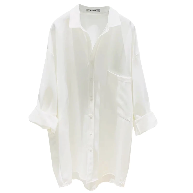 Autumn 2020 New Loose White Shirt Women's Korean Long Sleeve Lapel Chiffon Shirt Simple Solid Color Lady's Blouses
Autumn 2020 New Loose White Shirt Women's Korean Long Sleeve Lapel Chiffon Shirt Simple Solid Color Lady's Blouses