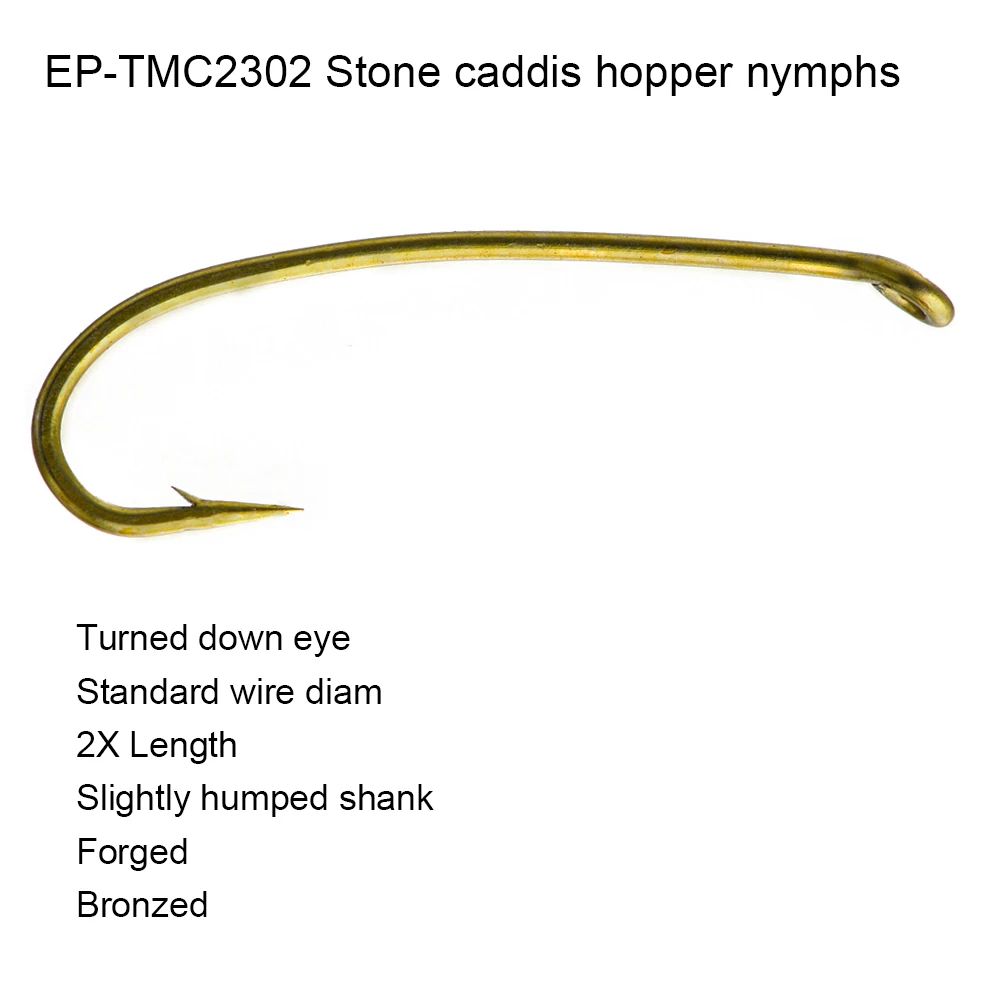 Eupheng 100 шт. Caddis бункер мухи Stoneflies нимфы рыболовный крючок для ловли нахлыстом
