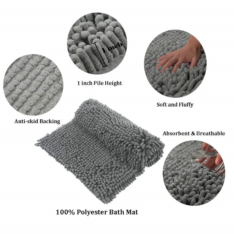 NEOMI Chenille Bath Mat Anti Slip Bathtub Kitchen Floor Toilet Carpet for Bathroom High Quality Solt Rug 40x60cm 1PC
NEOMI Chenille Bath Mat Anti Slip Bathtub Kitchen Floor Toilet Carpet for Bathroom High Quality Solt Rug 40x60cm 1PC
