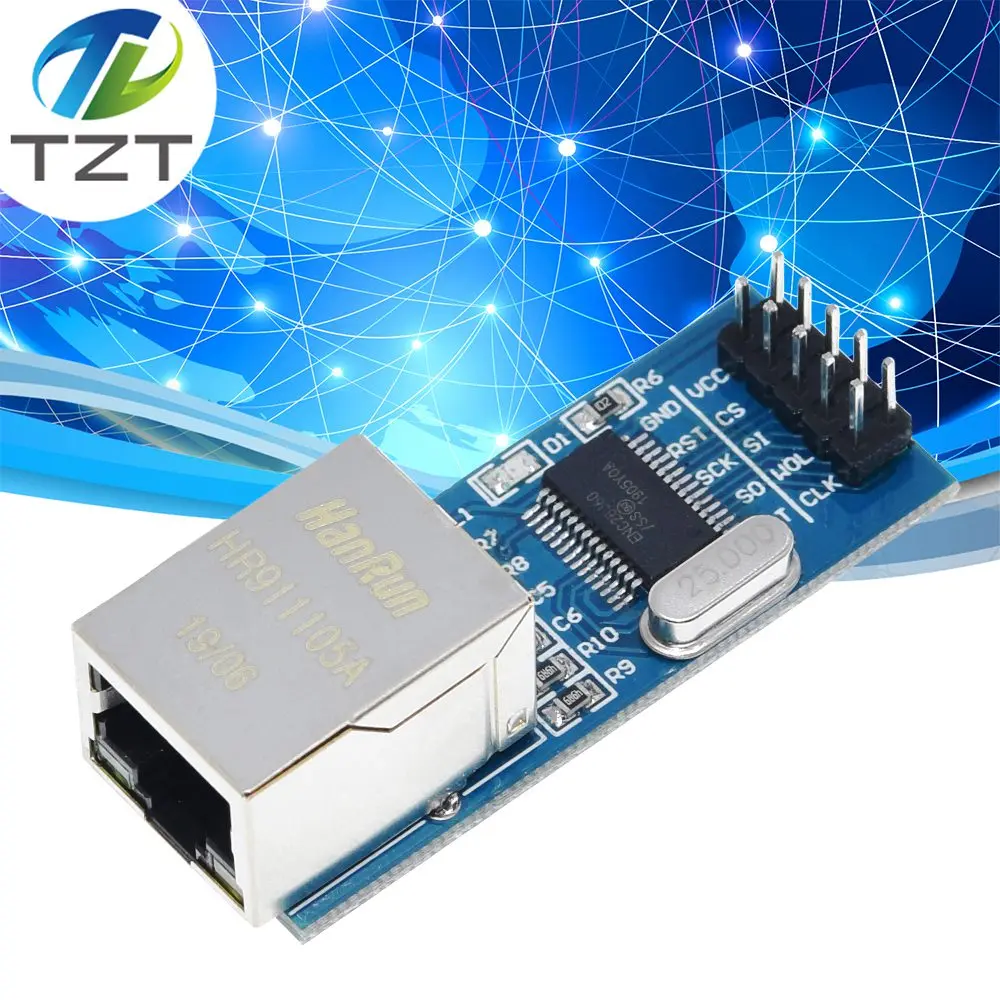 Фото Мини модуль локальной сети ENC28J60 для Arduino 51 AVR SPI PIC STM32 LPC оптом|module ethernet|c c |