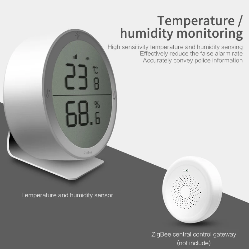 New ZigBee Smart Temperature And Humidity Sensor LED Screen Display Thermometer Smart Life Tuya App work with Alexa Google Home
New ZigBee Smart Temperature And Humidity Sensor LED Screen Display Thermometer Smart Life Tuya App work with Alexa Google Home