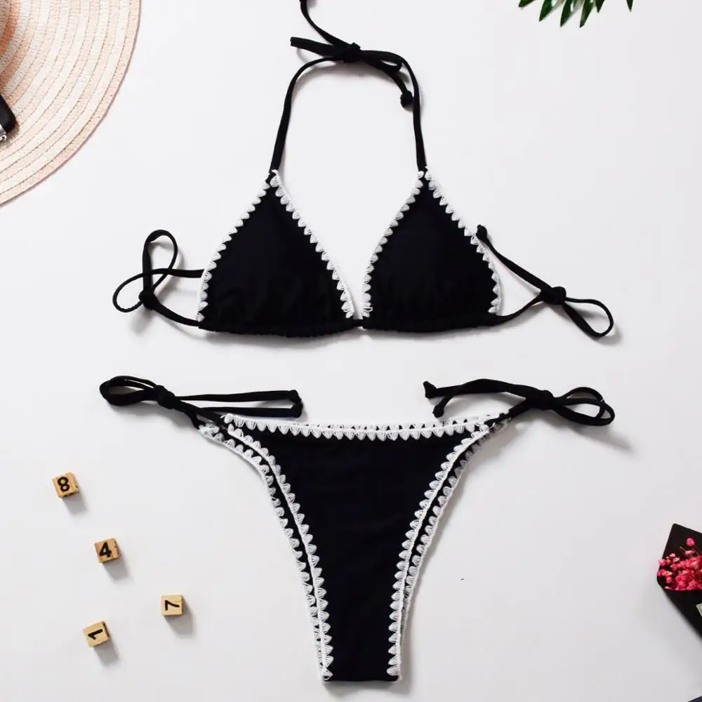 Mini Black Frenulum Bikini Suit Sexy Solid Beach Swimsuit 2020 New Swimsuit Suit Women's Swimsuit Fashion
Mini Black Frenulum Bikini Suit Sexy Solid Beach Swimsuit 2020 New Swimsuit Suit Women's Swimsuit Fashion