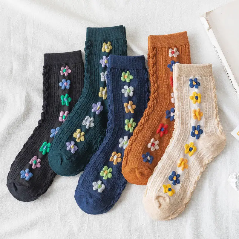 Socks Women 1 Pair of Autumn and Winter Cotton Hyuna Embossed Flower Socks In The Tube Ins Tide Retro Sweet High Quality
Socks Women 1 Pair of Autumn and Winter Cotton Hyuna Embossed Flower Socks In The Tube Ins Tide Retro Sweet High Quality