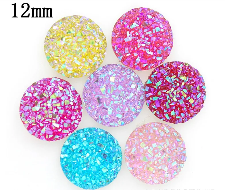 20PCS Round Resin Charms 12MM Flat Back Cabochons Charm For Jewelry Making Stud Earring Accessories | Украшения и аксессуары