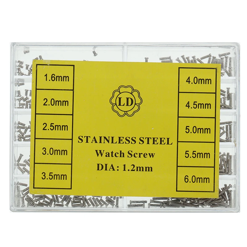 500pcs 1.6-6.0mm Stainless Steel Watch Cover Screw Kit For Micro Eyeglass Miniature Glasses Watch Repair Tools & Kit Accessories
500pcs 1.6-6.0mm Stainless Steel Watch Cover Screw Kit For Micro Eyeglass Miniature Glasses Watch Repair Tools & Kit Accessories