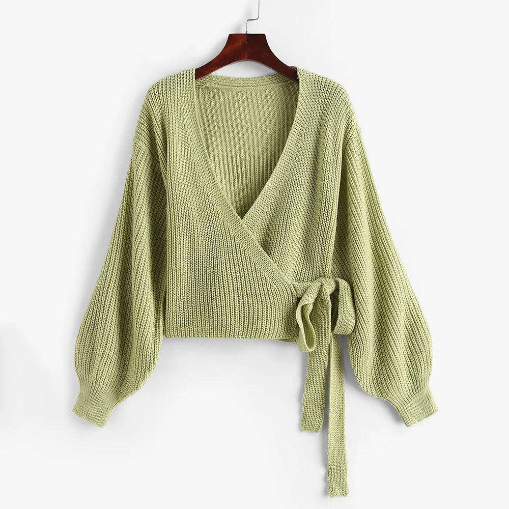 ZAFUL Lantern Sleeves Chunky Crop Wrap Cardigan For Women V Neck Plain Solid Lace Up Lantern Sleeve Tie Newest Fashion 2019 
ZAFUL Lantern Sleeves Chunky Crop Wrap Cardigan For Women V Neck Plain Solid Lace Up Lantern Sleeve Tie Newest Fashion 2019