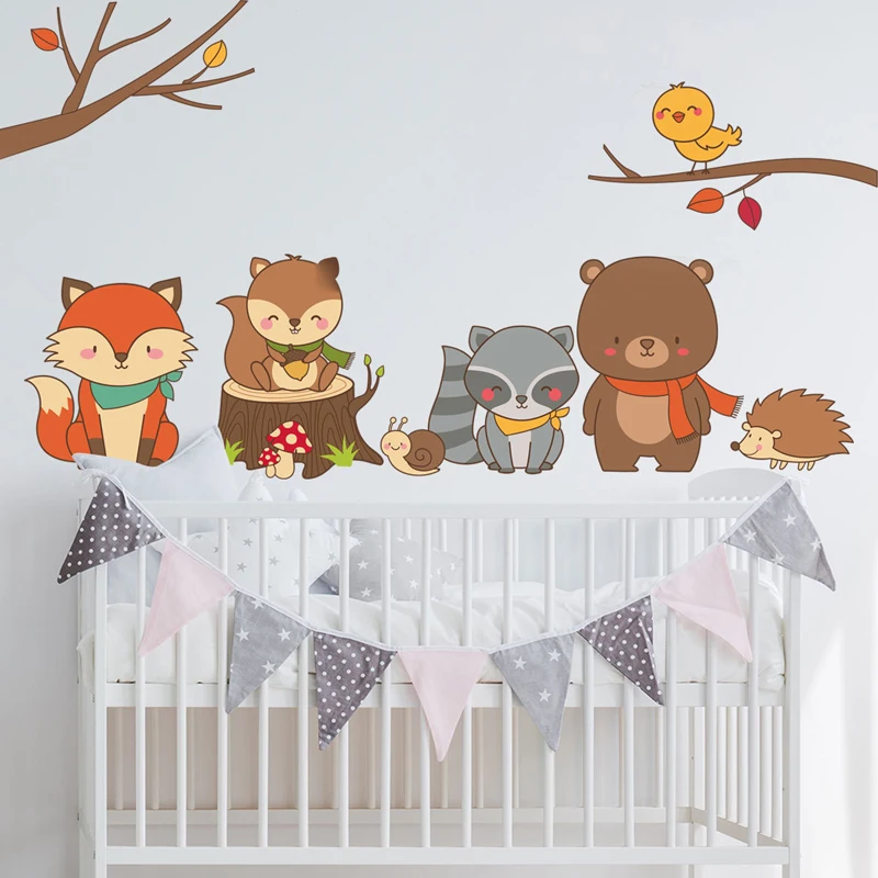 Forest Animal Wall Sticker Baby Fox Bear Cartoon Deep DIY Kids Room Home Decor Nursery Dorm Removable Funny PVC Mural Decals
Forest Animal Wall Sticker Baby Fox Bear Cartoon Deep DIY Kids Room Home Decor Nursery Dorm Removable Funny PVC Mural Decals