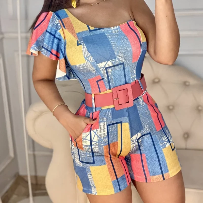 2021 Casual Look for Women Playsuit Colorblock Cold Shoulder Skinny Romper 
2021 Casual Look for Women Playsuit Colorblock Cold Shoulder Skinny Romper