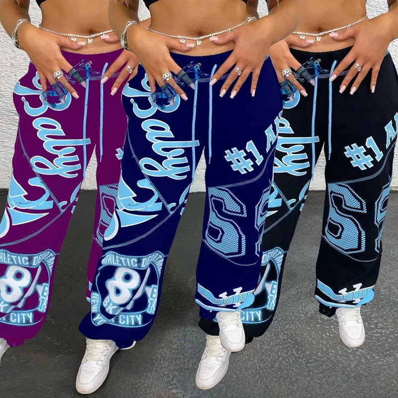 2021 summer women's European and American fashion casual street trousers Harlan letter printing loose large wide-leg pants women
2021 summer women's European and American fashion casual street trousers Harlan letter printing loose large wide-leg pants women