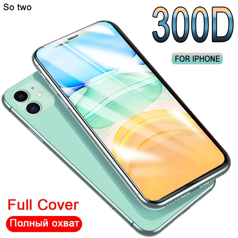 Закаленное стекло с полным покрытием 300D для iPhone 11 Pro X XR XS MAX Защитное MAX|Защитные