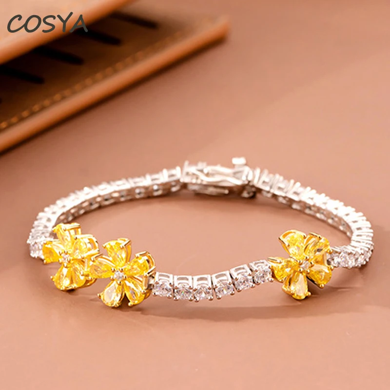 COSYA Real 925 Настоящее серебро цитрин цветок сверкающий Высокоуглеродистый бриллиант романтические браслеты для женщин ювелирные изделия для ...
COSYA Real 925 Настоящее серебро цитрин цветок сверкающий Высокоуглеродистый бриллиант романтические браслеты для женщин ювелирные изделия для ...