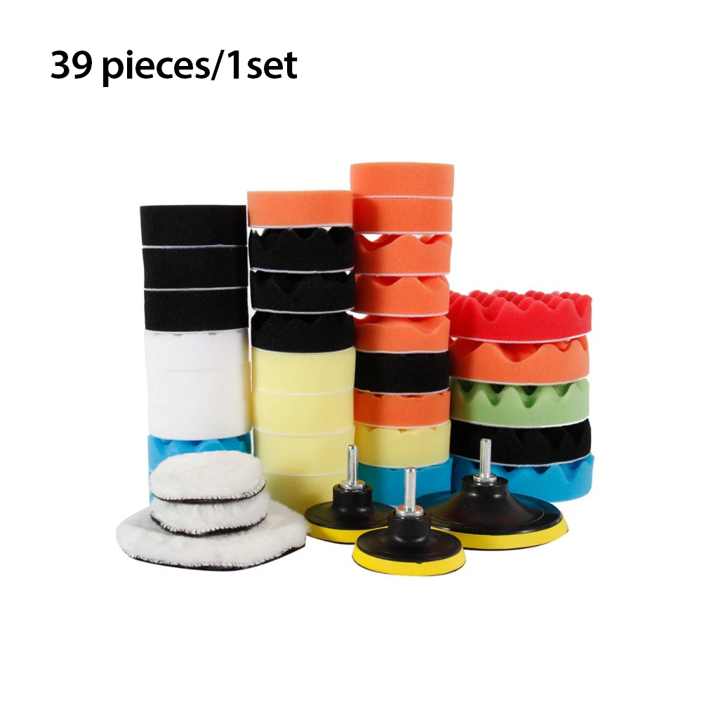 39 Car Polishing Sponge Pads Kit Buffing Waxing Foam Pad Buffer Set Polisher Machine Wax Pad for Removes Scratches Drill Tool
39 Car Polishing Sponge Pads Kit Buffing Waxing Foam Pad Buffer Set Polisher Machine Wax Pad for Removes Scratches Drill Tool