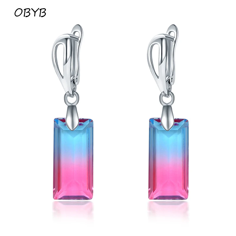 OBYB New Fashion Rectangle Gradient Color AAA CZ Earrings For Women Elegant KC Gold Dangle Drop Earrings Clip Jewelry Gifts
OBYB New Fashion Rectangle Gradient Color AAA CZ Earrings For Women Elegant KC Gold Dangle Drop Earrings Clip Jewelry Gifts