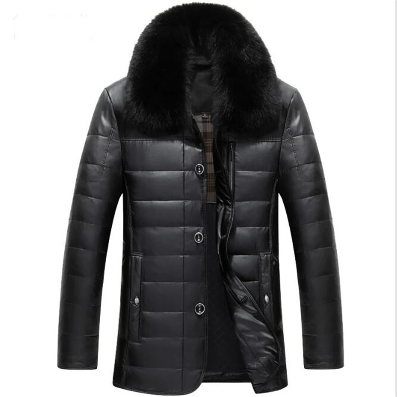 Leather Middle Lapel Aged Mens Thickened Fox Collar Sheep Skin Down Jacket In Winter Men Jackets Coats
Leather Middle Lapel Aged Mens Thickened Fox Collar Sheep Skin Down Jacket In Winter Men Jackets Coats