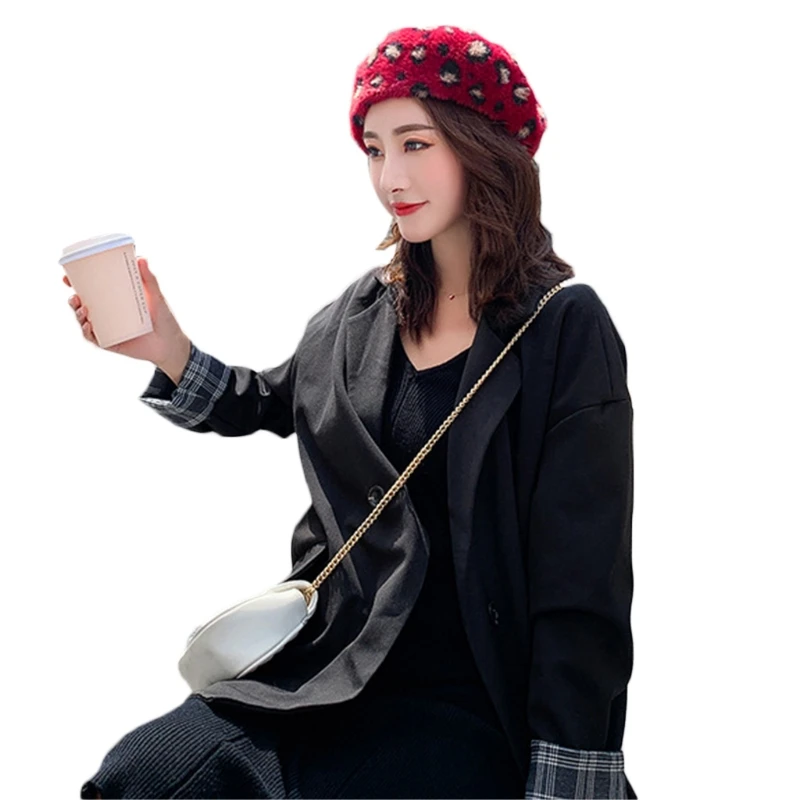 Women French Style Plush Beret Cap Vintage Leopard Print Warm Painter Beanie Hat A2UA 
Women French Style Plush Beret Cap Vintage Leopard Print Warm Painter Beanie Hat A2UA