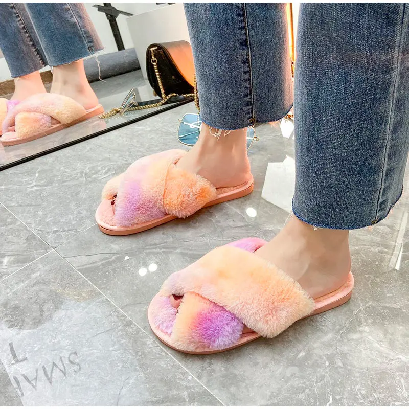 Women Slippers Fur Cross Open Toe Home Indoor Plush Shoes Winter Warm Bedroom Ladies Flat Shoes Female Footwear Fashion Slides
Women Slippers Fur Cross Open Toe Home Indoor Plush Shoes Winter Warm Bedroom Ladies Flat Shoes Female Footwear Fashion Slides