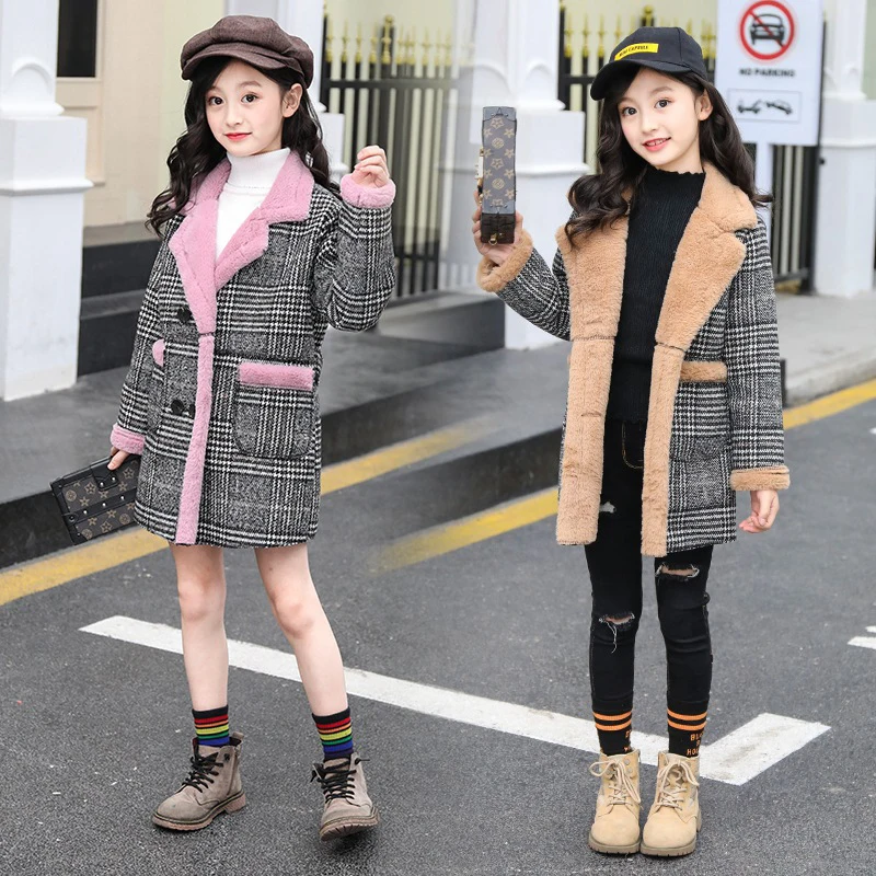 Girls Plaid Trench Coat Kids Overcoat Woollen Cloth Children Toddler 2019 Spring Autumn Fall Winter Bow Single Breasted
Girls Plaid Trench Coat Kids Overcoat Woollen Cloth Children Toddler 2019 Spring Autumn Fall Winter Bow Single Breasted