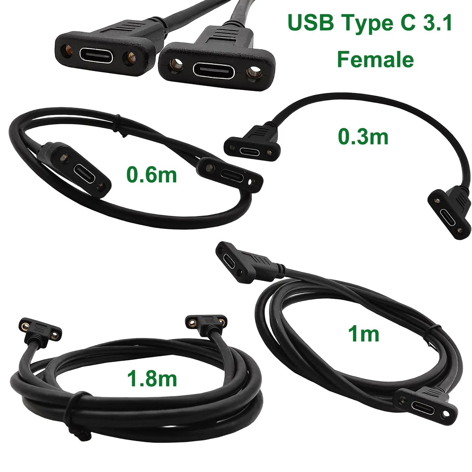 USB C Cable Female Socket Panel Mount to Female USB 3.1 Type C with Panel Mount Screw Data Video Adapter Connector Converter
USB C Cable Female Socket Panel Mount to Female USB 3.1 Type C with Panel Mount Screw Data Video Adapter Connector Converter