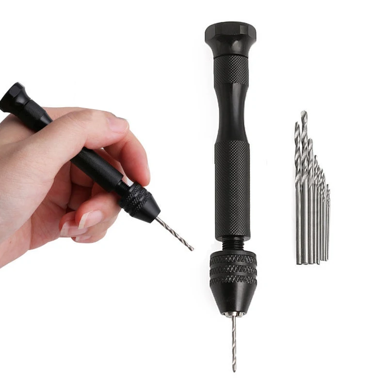 11pcs Micro Hand Keyless Chuck Drills Bits Set Cutter Hole Woodworking Walnut Plastic Materials Drilling Tools
11pcs Micro Hand Keyless Chuck Drills Bits Set Cutter Hole Woodworking Walnut Plastic Materials Drilling Tools