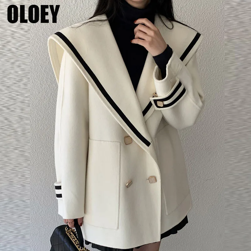 Quilted Coat Coats & Jackets Wool & Blend Contrast Sailor Collar Woolen Coat Women Double Breasted Loose Big Pockets 2021 Autumn
Quilted Coat Coats & Jackets Wool & Blend Contrast Sailor Collar Woolen Coat Women Double Breasted Loose Big Pockets 2021 Autumn